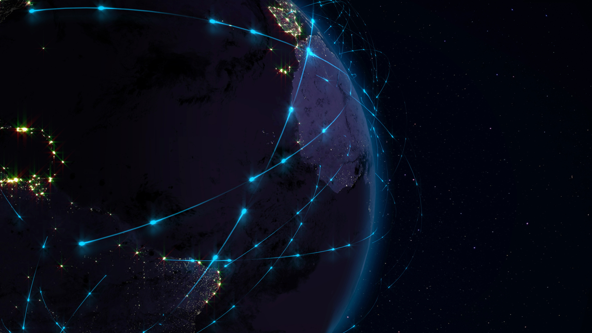 3D rendering abstract of world network and internet